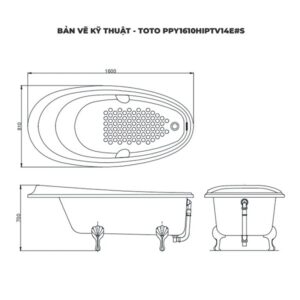 Bản vẽ Bồn tắm TOTO PPY1610HIPTV14E#S