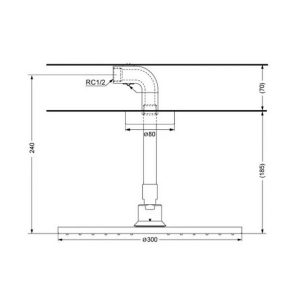 Bản vẽ bát sen gắn trần TOTO DBX113-1CA