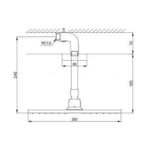 Bản vẽ bát sen gắn trần TOTO DBX114-1CAM