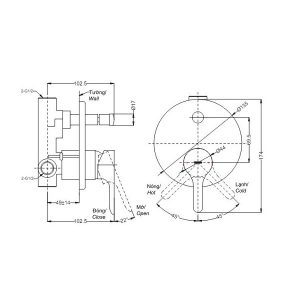 Bản vẽ kỹ thuật van gật gù TOTO TBS01304B