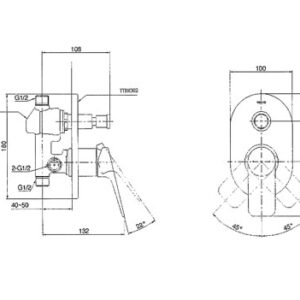 Bản vẽ lắp đặt van gật gù TOTO TTBR302/TTBB301