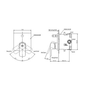 Bản vẽ van gật gù TOTO TBG02304BATBN01001B