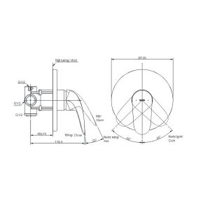 Bản vẽ van gật gù TOTO TBS03303B