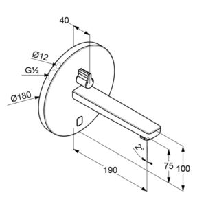 Bản vẽ vòi cảm ứng KLUDI ZENTA 3850105 (âm tường)