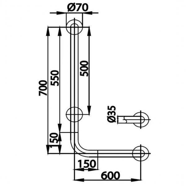 Tay vịn COTTO CT7502R/CT7502L - Hình ảnh 2