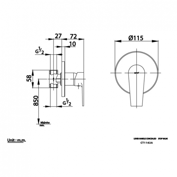 Van tay gạt sen tắm COTTO CT1162A - Hình ảnh 2