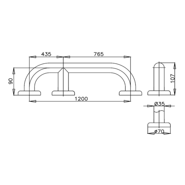 Tay vịn COTTO CT7501L120 - Hình ảnh 2
