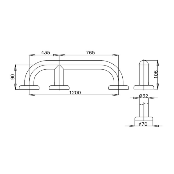 Tay vịn COTTO CT750L120#SA - Hình ảnh 2
