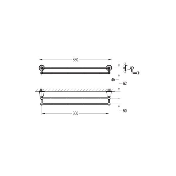 Thanh Treo Khăn BELLO BL – 600982D Màu Đồng - Hình ảnh 2