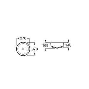 Bản vẽ chậu đặt trên mặt bàn INSPIRA ROCA A327523640