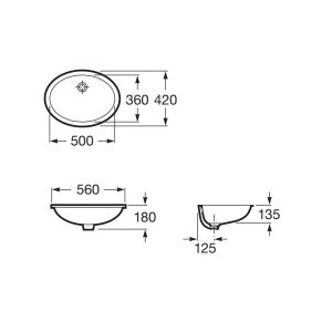 Bản vẽ kĩ thuật chậu âm bàn BERNA ROCA A327871001