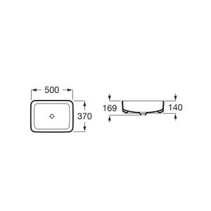 Bản vẽ kĩ thuật chậu đặt trên mặt bàn INSPIRA ROCA A327530640