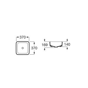 Bản vẽ kĩ thuật chậu đặt trên mặt bàn INSPIRA ROCA A327532000