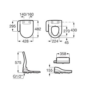 Bản vẽ nắp điện tử L-860 Premium ROCA A804001005