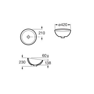 Bản vẽ chậu rửa đặt bàn BOL ROCA A327876000