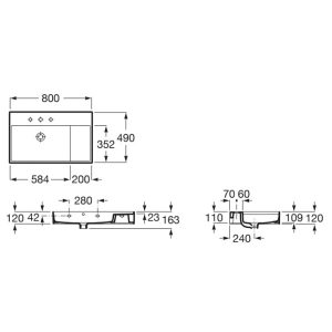 Bản vẽ chậu rửa đặt bàn INSPIRA ROCA A32752B000