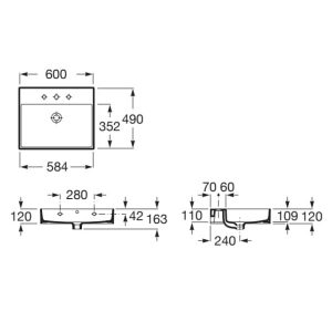 Bản vẽ chậu rửa đặt bàn INSPIRA ROCA A32752C640