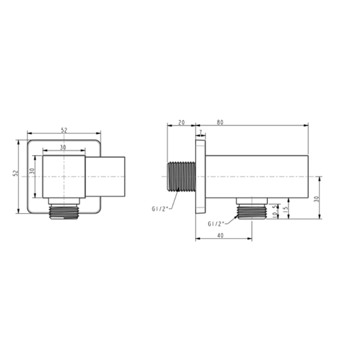 Bản vẽ kỹ thuật gác sen vuông American Standard FFAS9143MB
