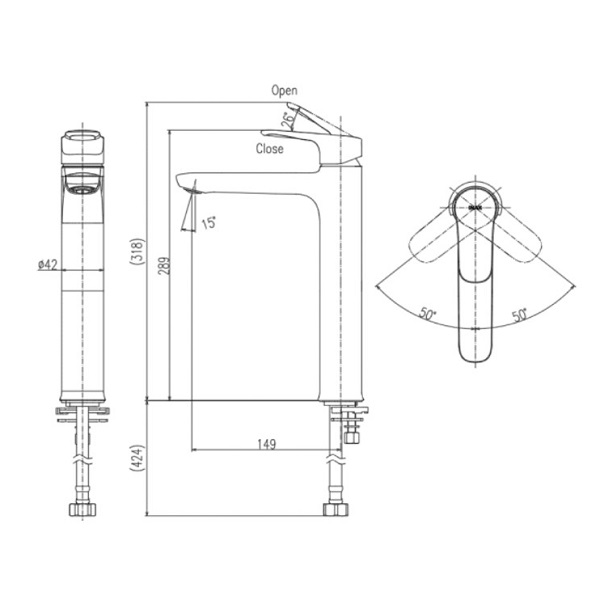 Bản vẽ lắp đặt vòi chậu lavabo nước lạnh Inax LFV-22SH