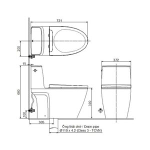 Bản vẽ bồn cầu treo tường Inax ACT-902+CW-H20VN