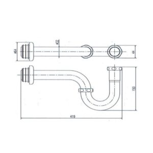 Bản vẽ ống thải chữ P Inax LF-A678P