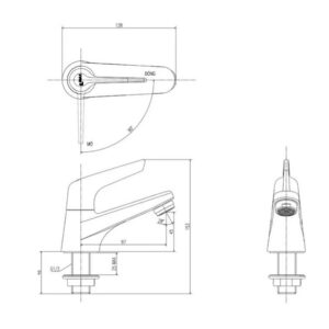 Bản vẽ vòi chậu rửa mặt lavabo Inax LFV-17P