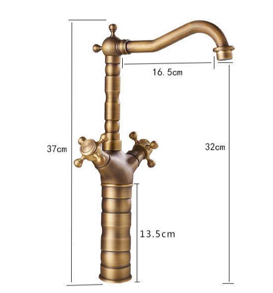 Kích thước vòi rửa mặt đồng nóng lạnh BossTani BT-4555