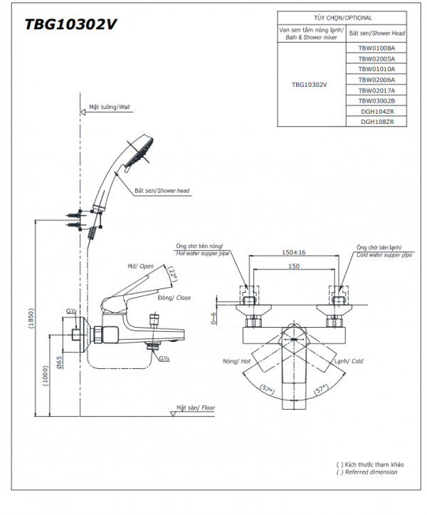 Bộ sen vòi nóng lạnh TOTO TBG10302VA/DGH104ZR - Ảnh 3